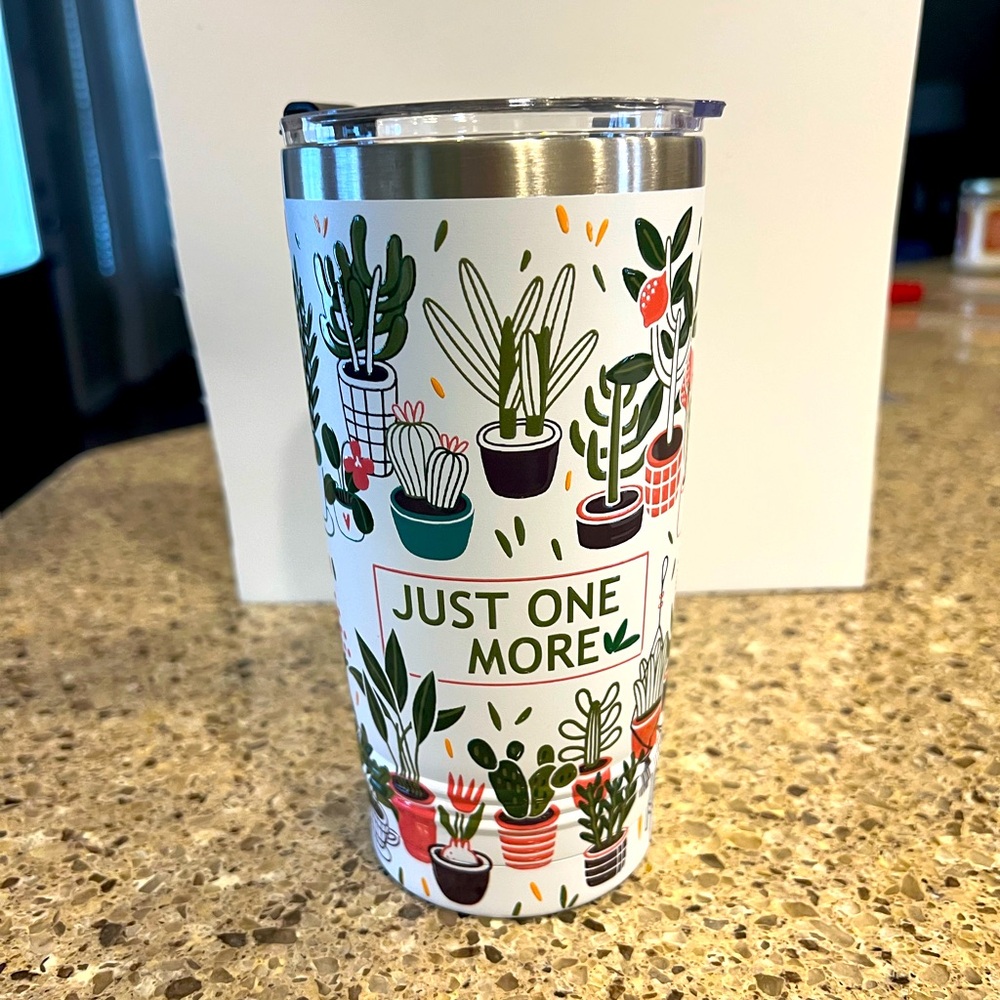 Just One More White and Green Tumbler 20oz